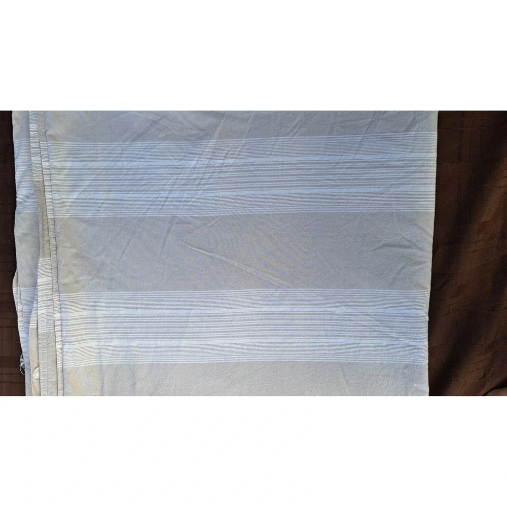 Beige Striped 100% Cotton Queen Duvet Cover Button Closure 92 X 88